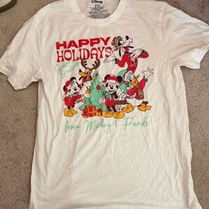 Disney White Holiday 'Happy Holidays' Mickey & Friends Graphic Tee